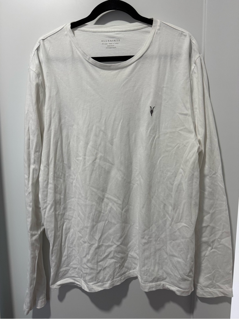 AllSaints Men’s Long Sleeve Crew Neck Tee in White